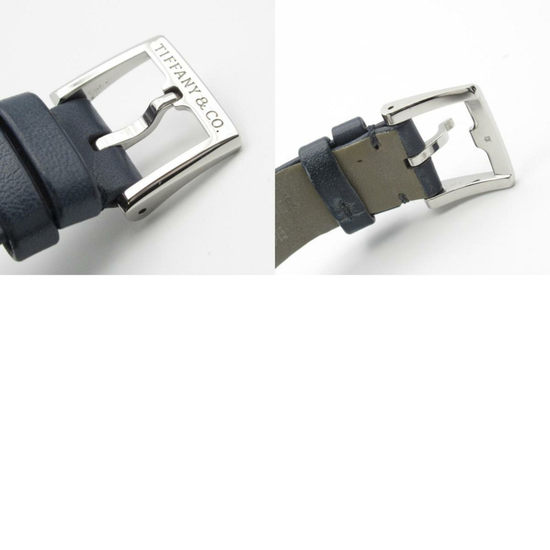 Tiffany & Co. East West Mini 手錶 不鏽鋼 皮革錶帶 女款 藍色 36668644-10