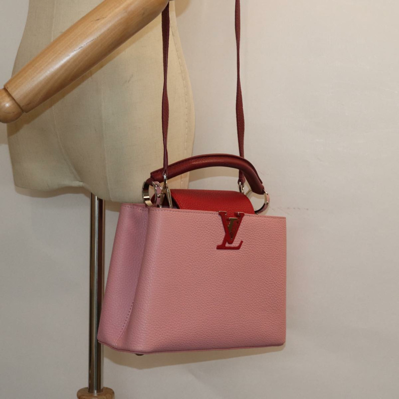 【日本直送】路易威登 Capusine BB 手提包 Taurillon 皮革 2way 紅色粉紅色正品 81113A-28