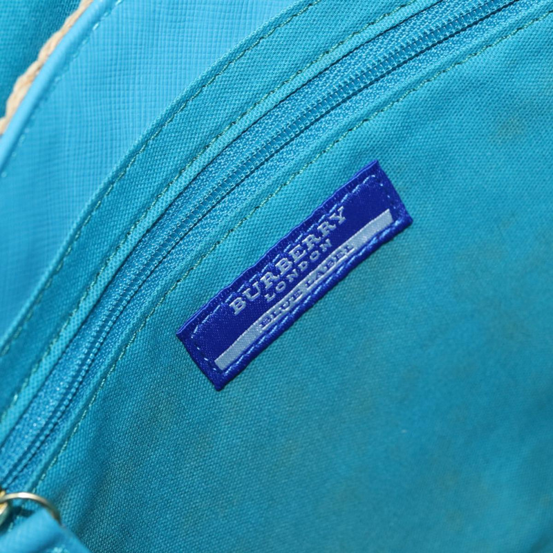 【日本直送】BURBERRY 藍標單肩包皮革草編藍色米金色正品 ti2047-17
