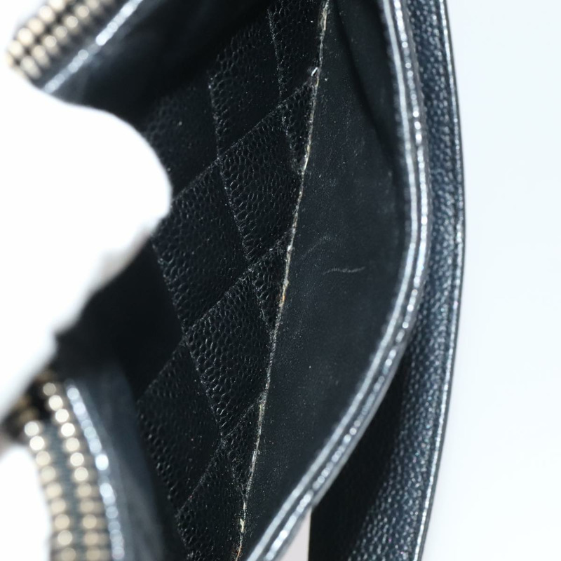 【日本直送】香奈兒 (CHANEL) 絎縫 COCO 標誌鏈單背包，魚子醬紋皮革，黑色，CC 標誌，正品編號 97733A-10