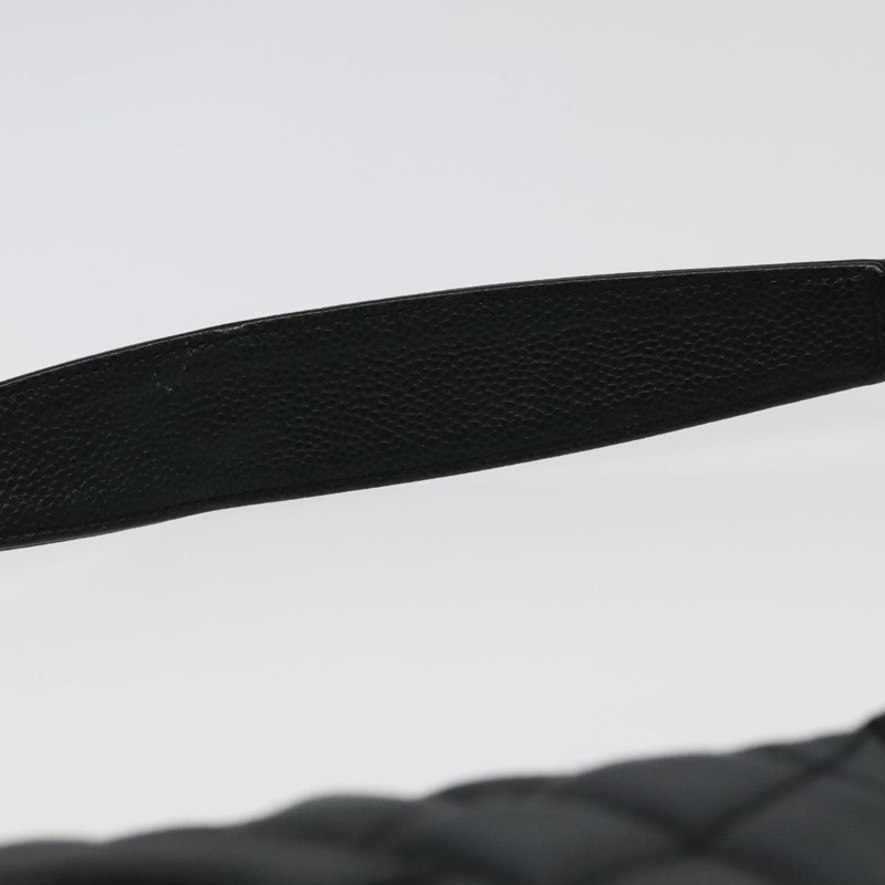 【日本直送】香奈兒 (CHANEL) 絎縫 COCO 標誌鏈單背包，魚子醬紋皮革，黑色，CC 標誌，正品編號 97733A-13