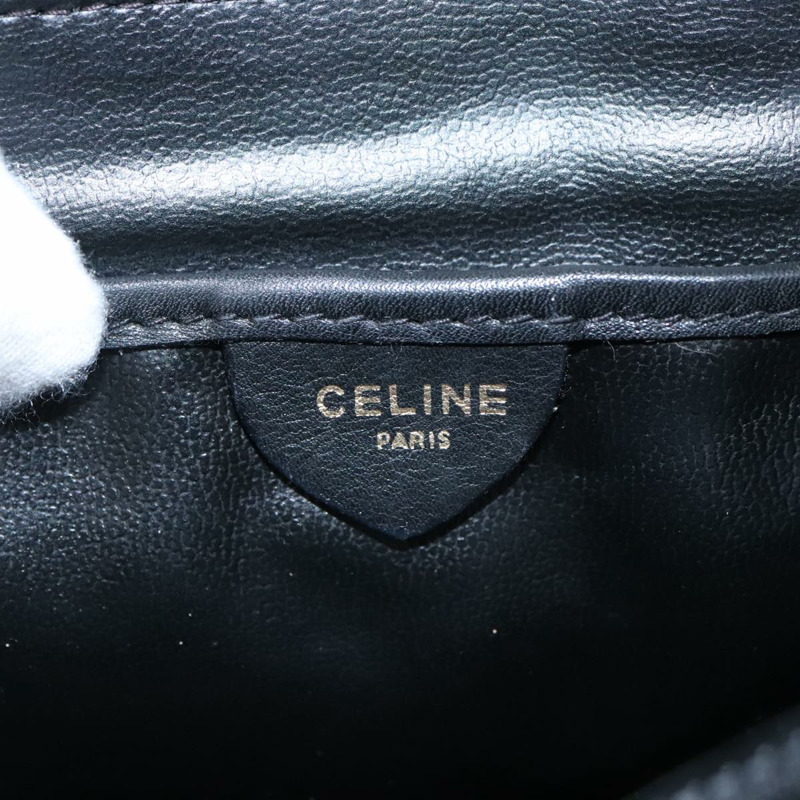 【日本直送】CELINE 手提包 皮革 黑色 金色 正品 bs19730-18