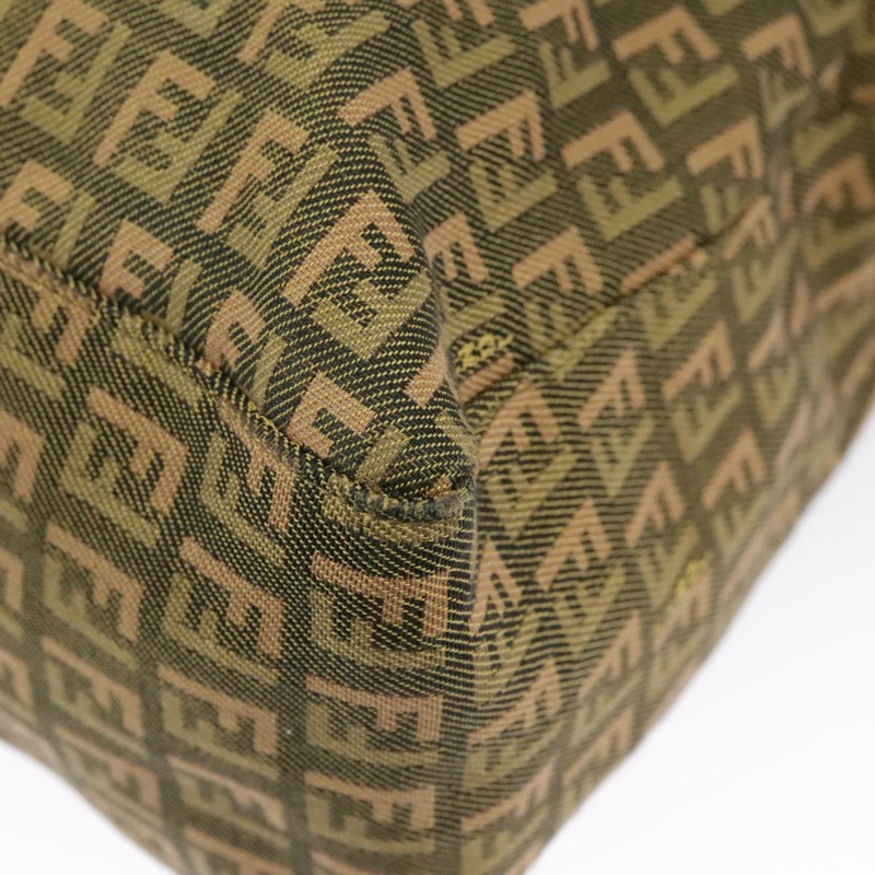 【日本直送】FENDI Zucchino 帆布手提包 卡其色 8BH138 正品 102160-13