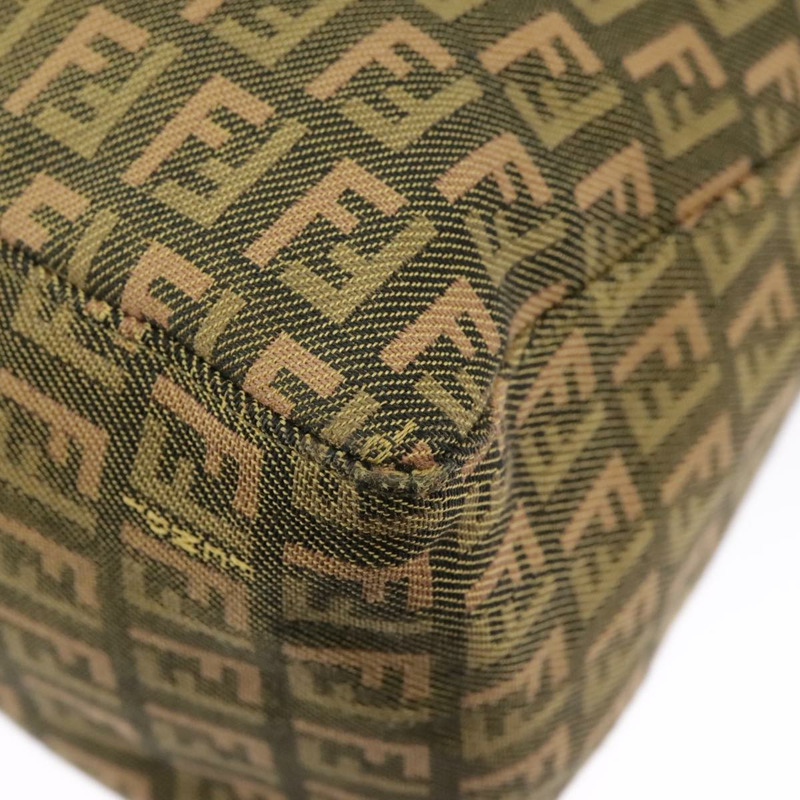 【日本直送】FENDI Zucchino 帆布手提包 卡其色 8BH138 正品 102160-15