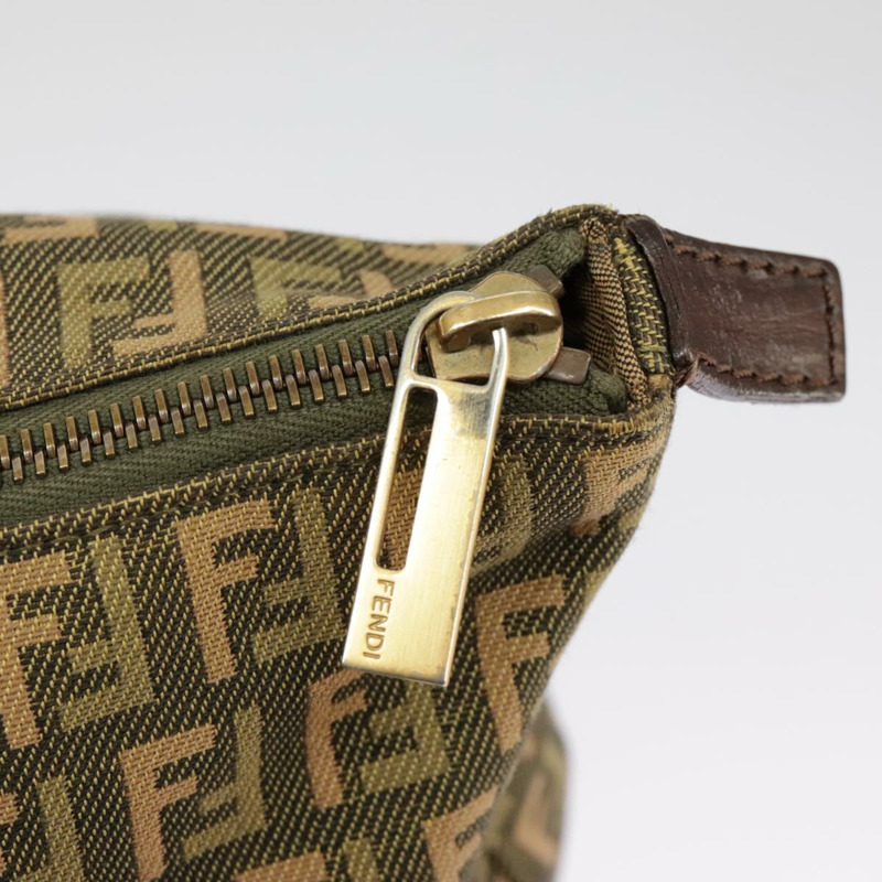 【日本直送】FENDI Zucchino 帆布手提包 卡其色 8BH138 正品 102160-17