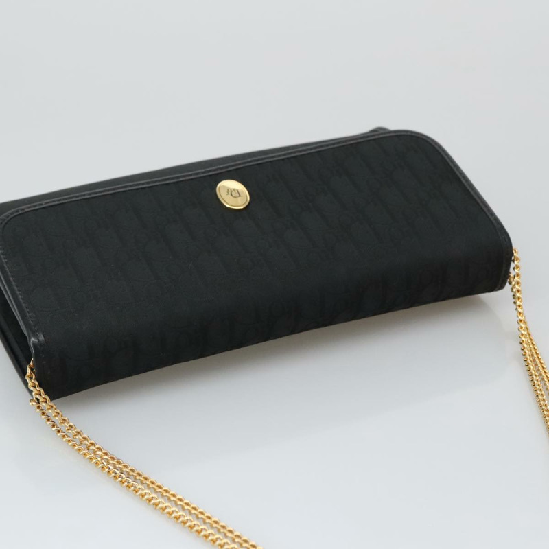 【日本直送】Christian Dior Trotter 帆布鏈條單肩包 黑金 正品 yk15936-5