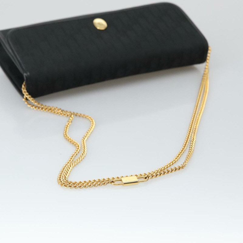 【日本直送】Christian Dior Trotter 帆布鏈條單肩包 黑金 正品 yk15936-6