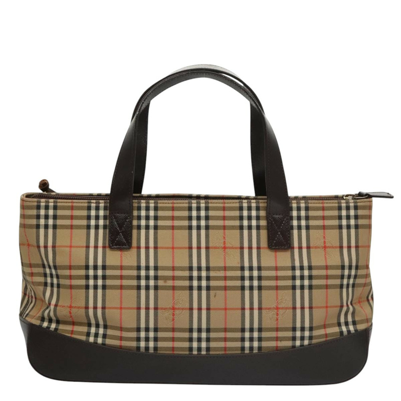 【日本直送】BURBERRY Nova 格紋手提包帆布黑米色正品 103259-1