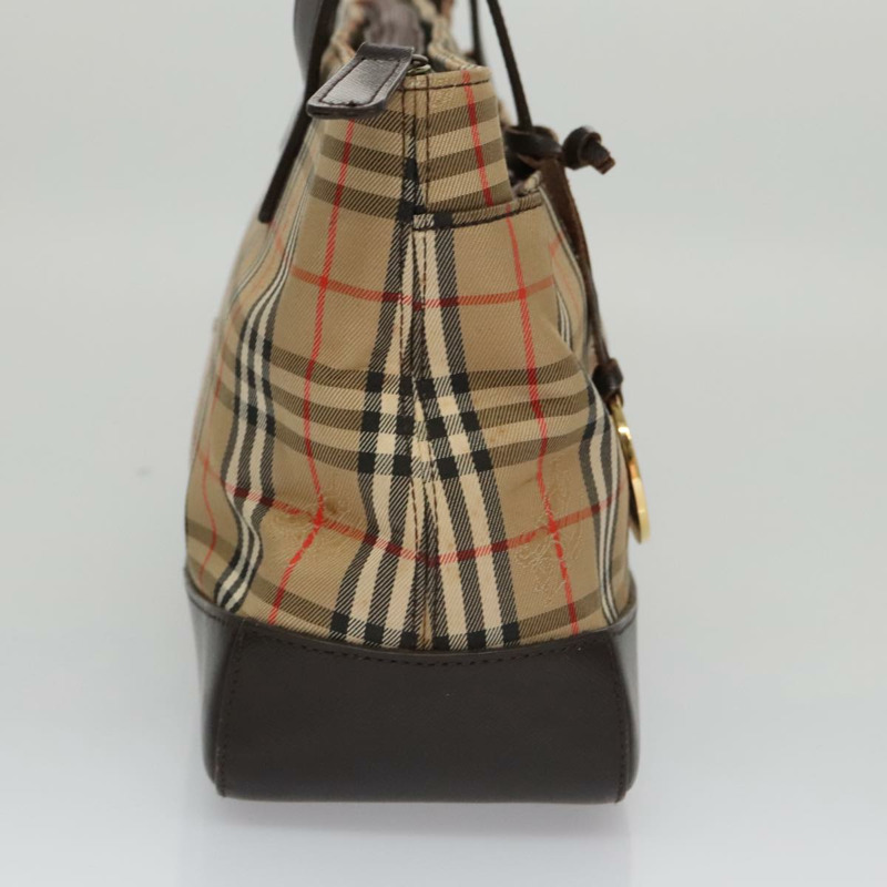 【日本直送】BURBERRY Nova 格紋手提包帆布黑米色正品 103259-3