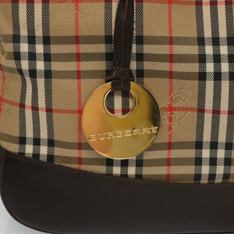 【日本直送】BURBERRY Nova 格紋手提包帆布黑米色正品 103259-7