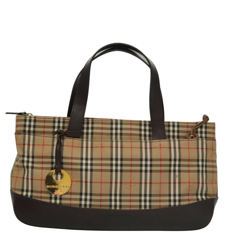 【日本直送】BURBERRY Nova 格紋手提包帆布黑米色正品 103259-12
