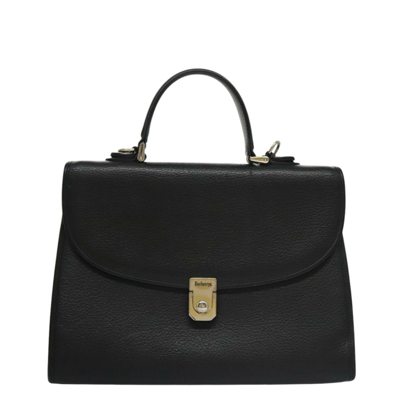 【日本直送】Burberry 手提包 皮革 2 款 黑色 銀色 正品 ep6872-12