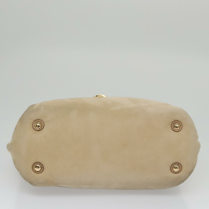 【日本直送】Salvatore Ferragamo Gancini 手提包 Mouton 2way 米色金色 Authentic 104184-4