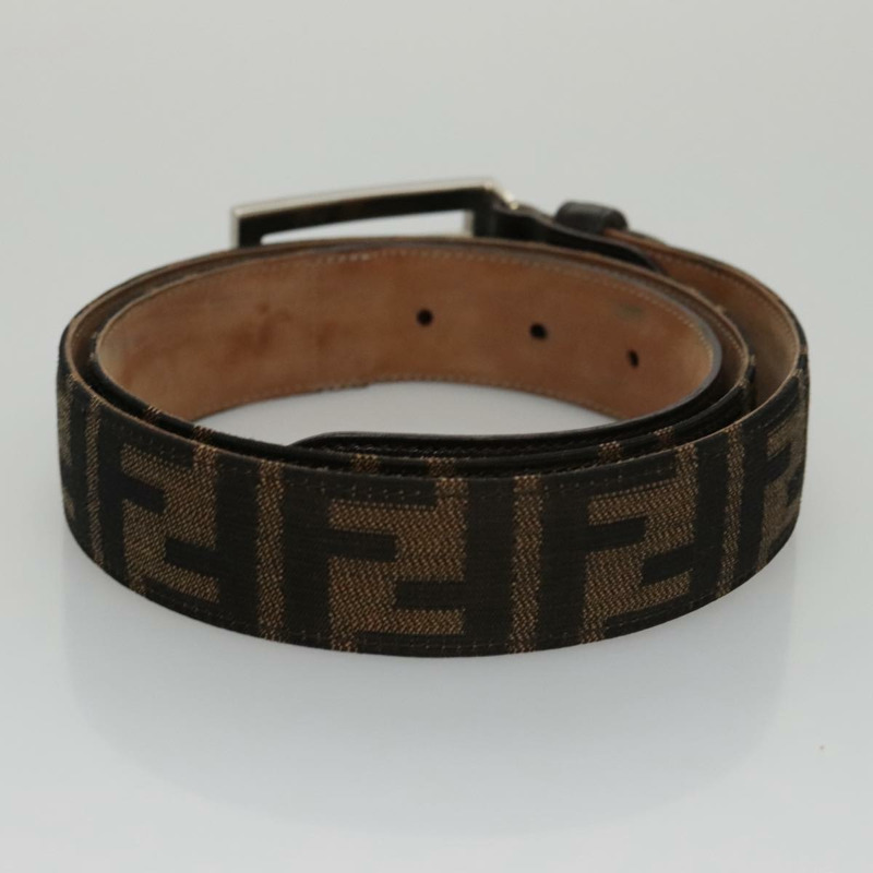 【日本直送】FENDI Zucca 帆布腰帶 32.3""-36.2"" 棕色 正品 yk16363-2