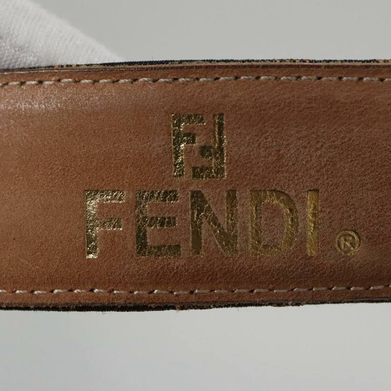 【日本直送】FENDI Zucca 帆布腰帶 32.3""-36.2"" 棕色 正品 yk16363-13