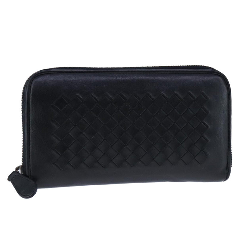 【日本直送】BOTTEGA VENETA INTRECCIATO 長版皮夾 皮革 黑色 正品 105910-0