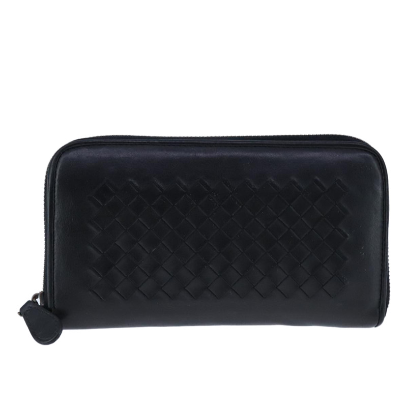 【日本直送】BOTTEGA VENETA INTRECCIATO 長版皮夾 皮革 黑色 正品 105910-12
