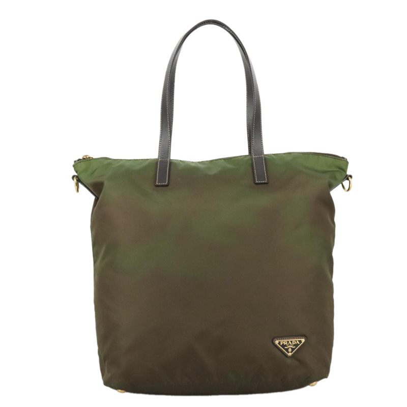 【日本直送】PRADA 手提包 尼龍 2way 卡其色 正品 109279-12