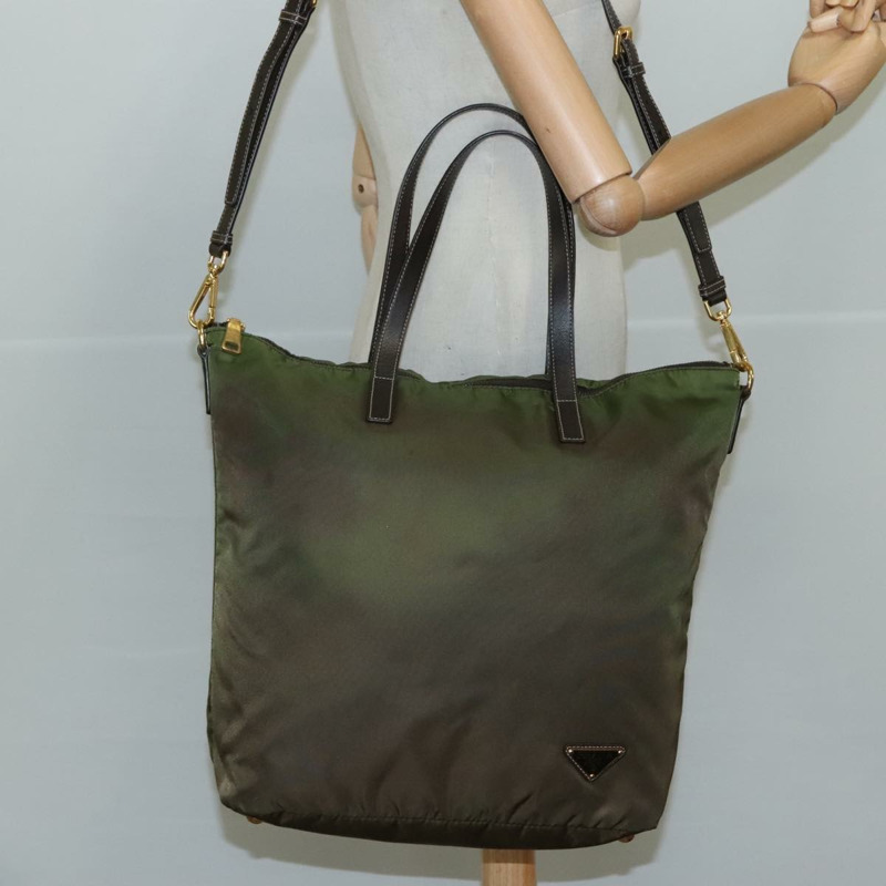 【日本直送】PRADA 手提包 尼龍 2way 卡其色 正品 109279-22