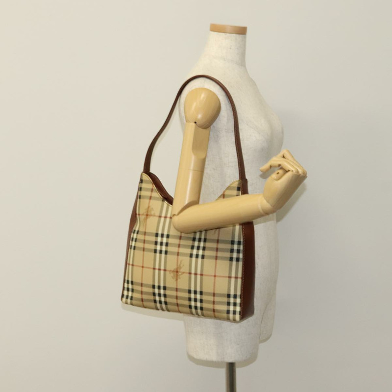 【日本直送】BURBERRY Nova 格紋肩背包 PVC 皮革 米色 正品 yk16862-19