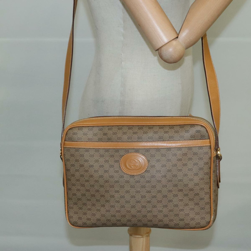 【日本直送】GUCCI Micro GG Supreme 單肩包 PVC 米色 正品 111808-22