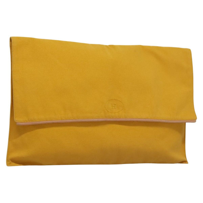 【日本直送】愛馬仕手拿包 帆布 黃色 正品 ti2709-0