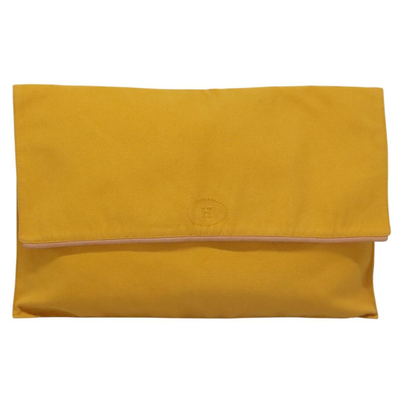 【日本直送】愛馬仕手拿包 帆布 黃色 正品 ti2709-12