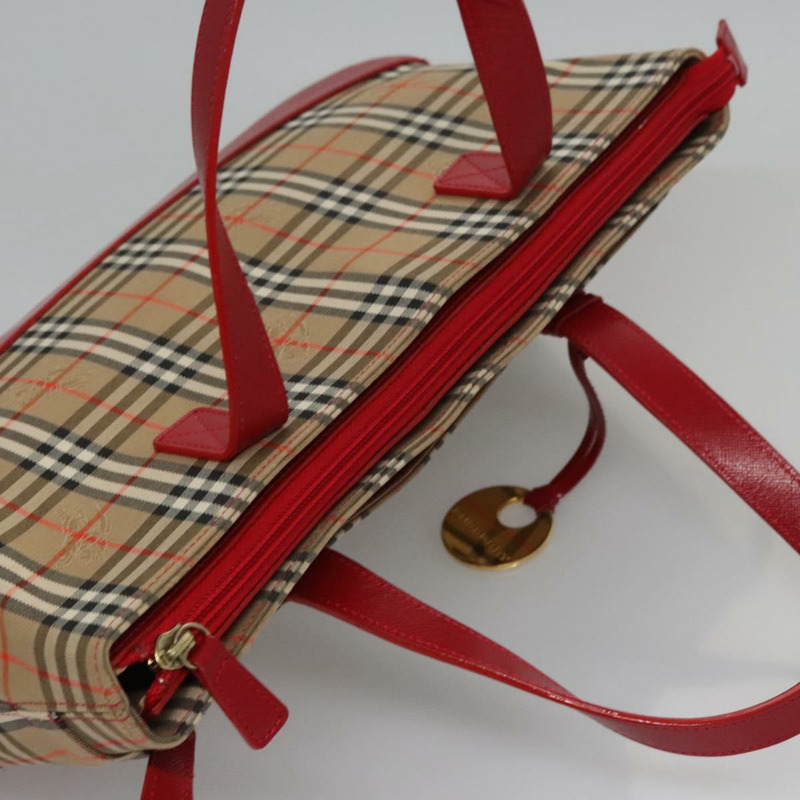 【日本直送】BURBERRY Nova 格紋手提包 帆布 米色 正品 112952-5