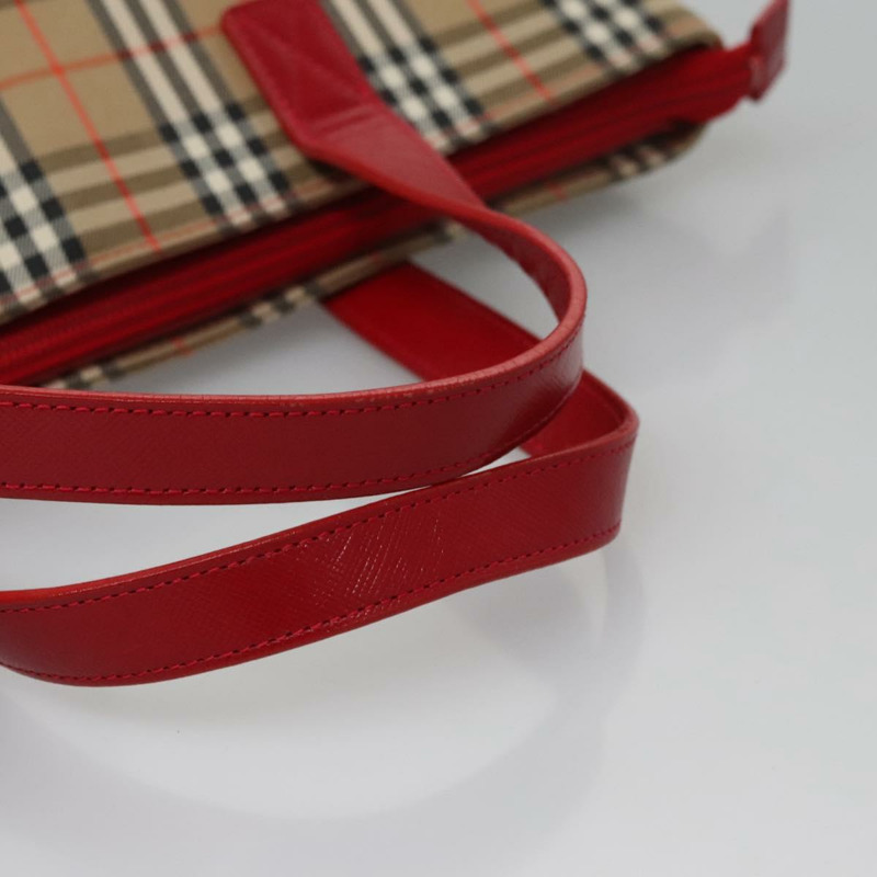 【日本直送】BURBERRY Nova 格紋手提包 帆布 米色 正品 112952-6