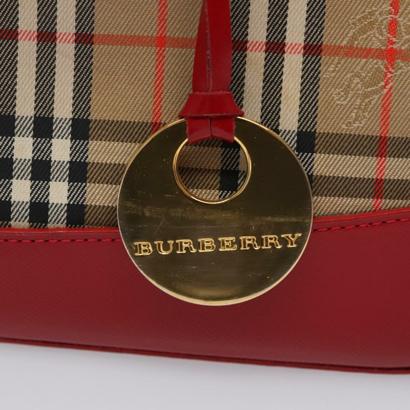 【日本直送】BURBERRY Nova 格紋手提包 帆布 米色 正品 112952-9