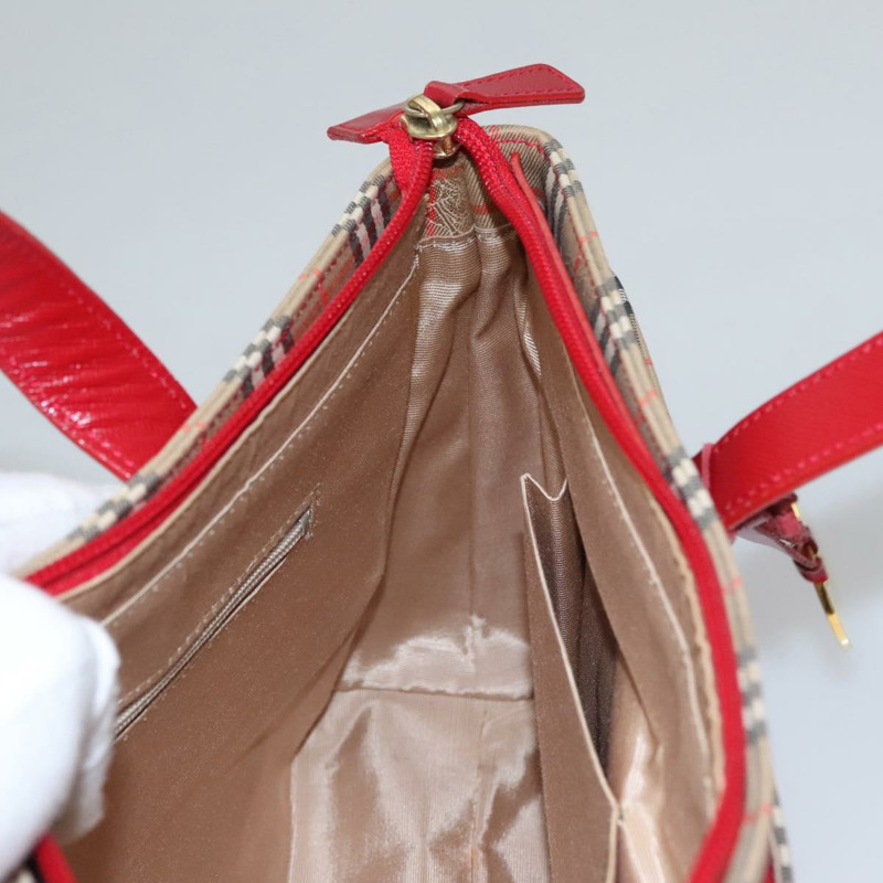 【日本直送】BURBERRY Nova 格紋手提包 帆布 米色 正品 112952-19