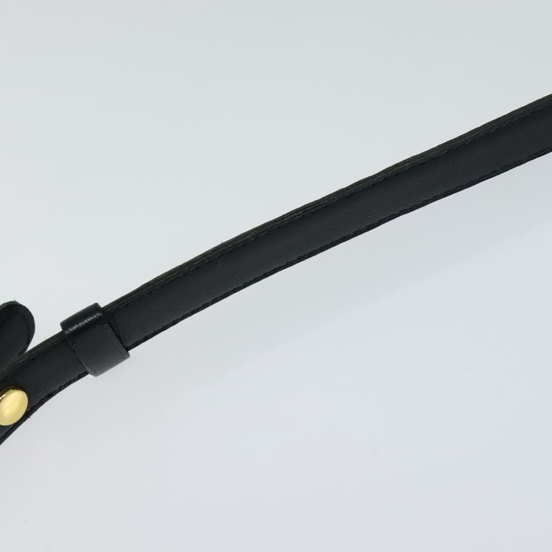 【日本直送】香奈兒 COCO 馬克帶 皮革 26.4 英吋 黑金 CC 正品 yk17305-14