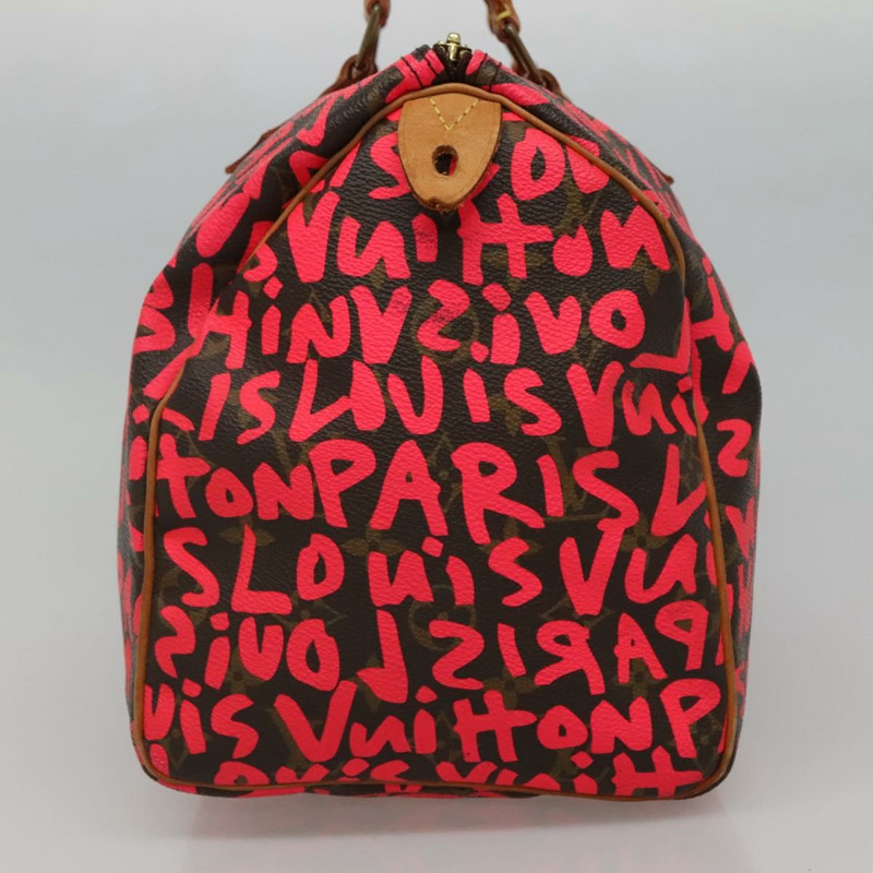 【日本直送】路易威登 Monogram Graffiti Speedy 30 手提包粉紅色 M93704 LV 授權 110106A-3