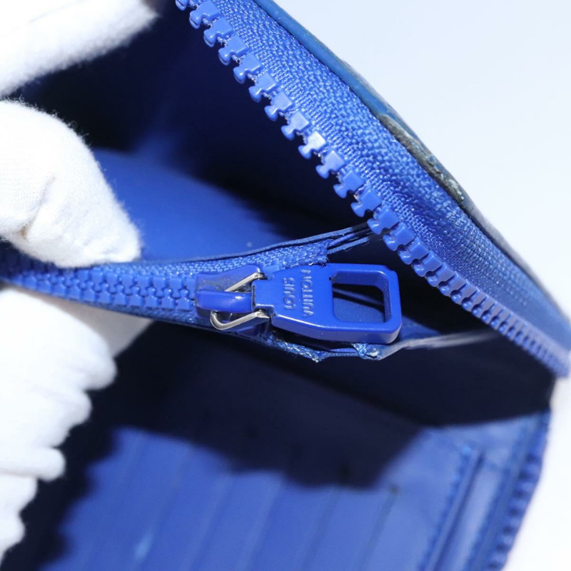 【日本直送】路易威登 Taurillon Monogram Zippy 錢包 藍色 M80791 LV Auth 114310-9