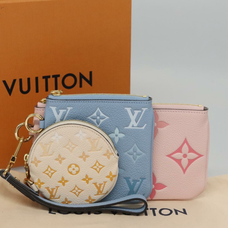 【日本直送】路易威登 Monogram Empreinte Pochette Trio 手袋粉紅 M80407 LV 正品 107585A-54
