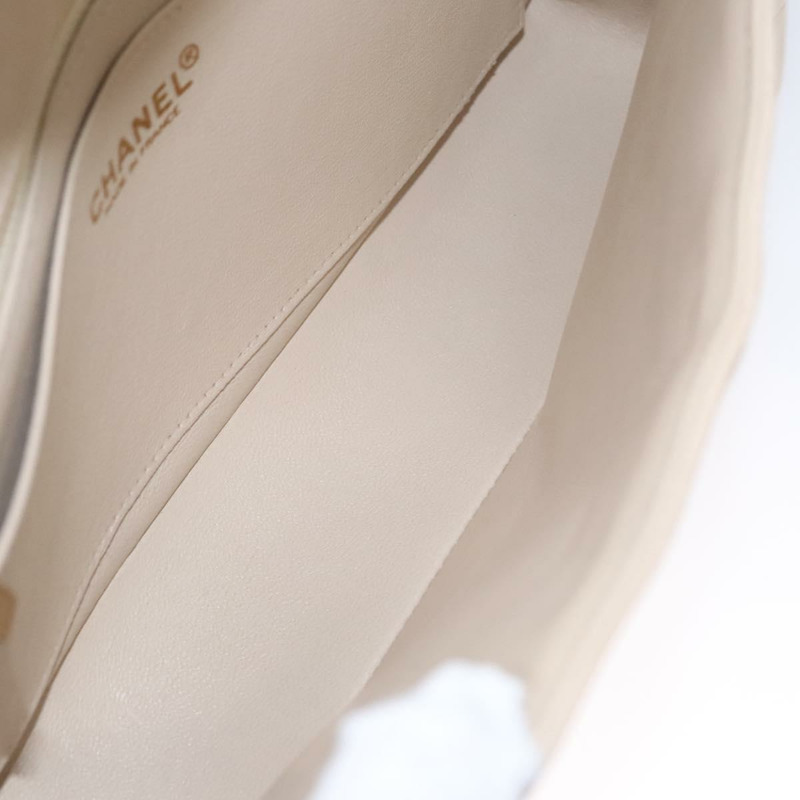 【日本直送】香奈兒 Choco Bar 鏈單肩包 小羊皮 象牙色 CC 正品 110166A-9