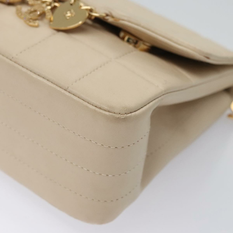 【日本直送】香奈兒 Choco Bar 鏈單肩包 小羊皮 象牙色 CC 正品 110166A-15