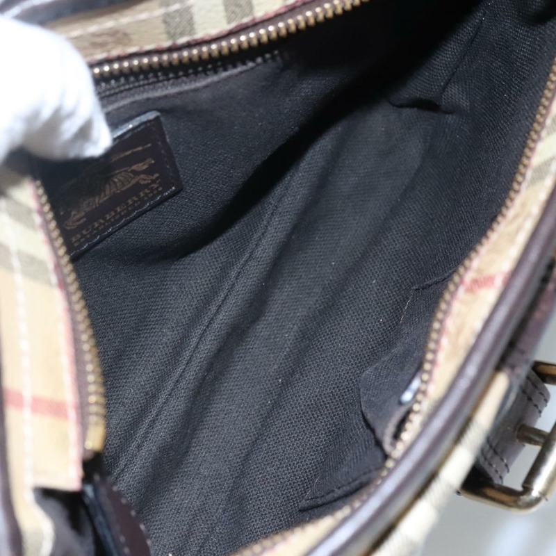 【日本直送】BURBERRY Nova 格紋肩背包 PVC 米色棕金色 正品 115570-10