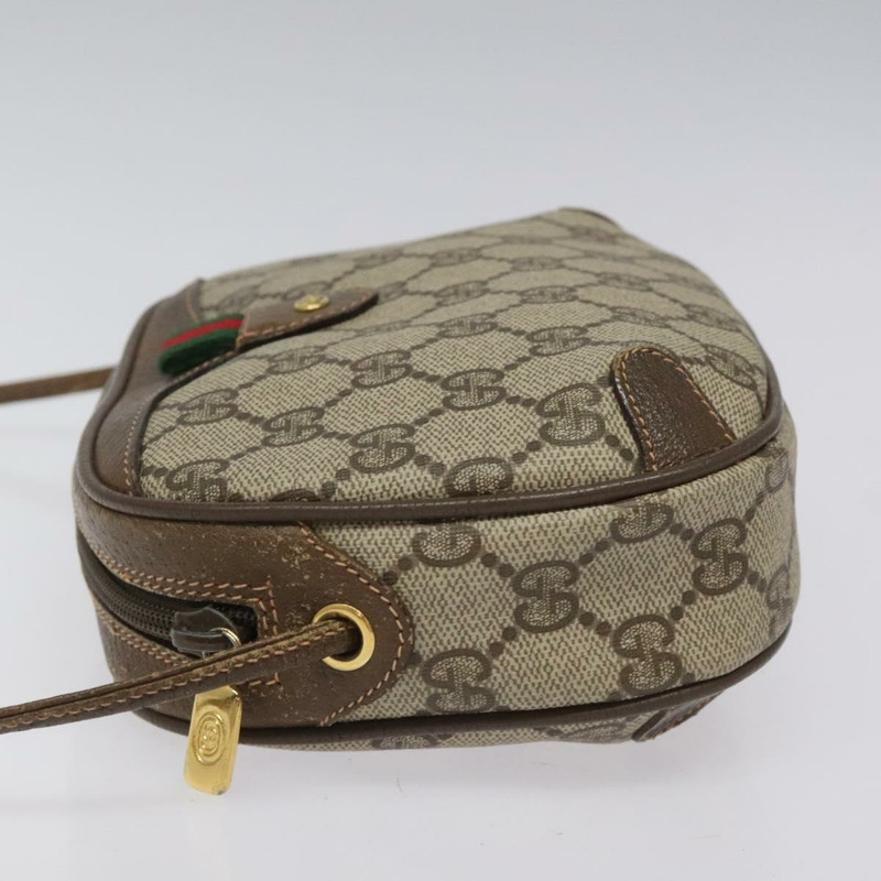 【日本直送】GUCCI GG Supreme Web Sherry Line 單肩包 PVC 米紅色綠色 正品 100756-3