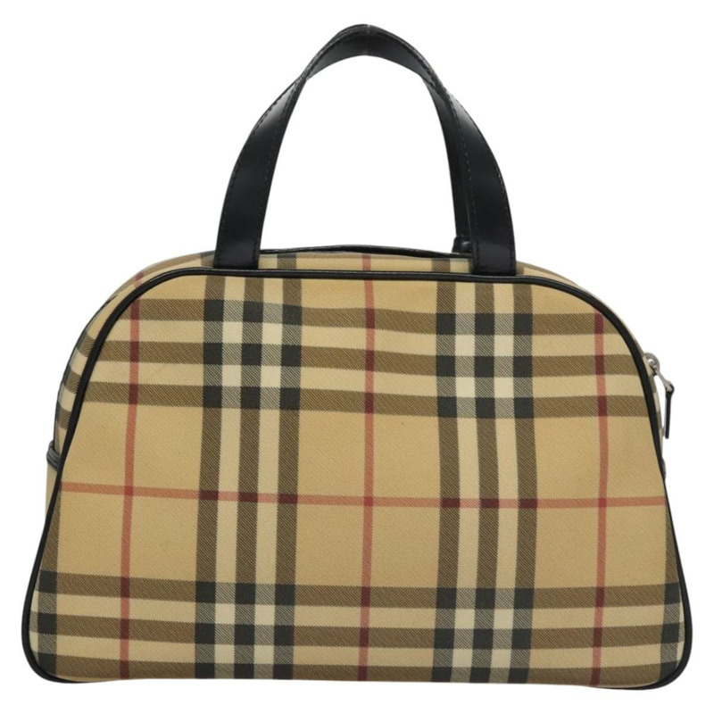 【日本直送】BURBERRY Nova 格紋手提包 PVC 米色正品 BD255-1