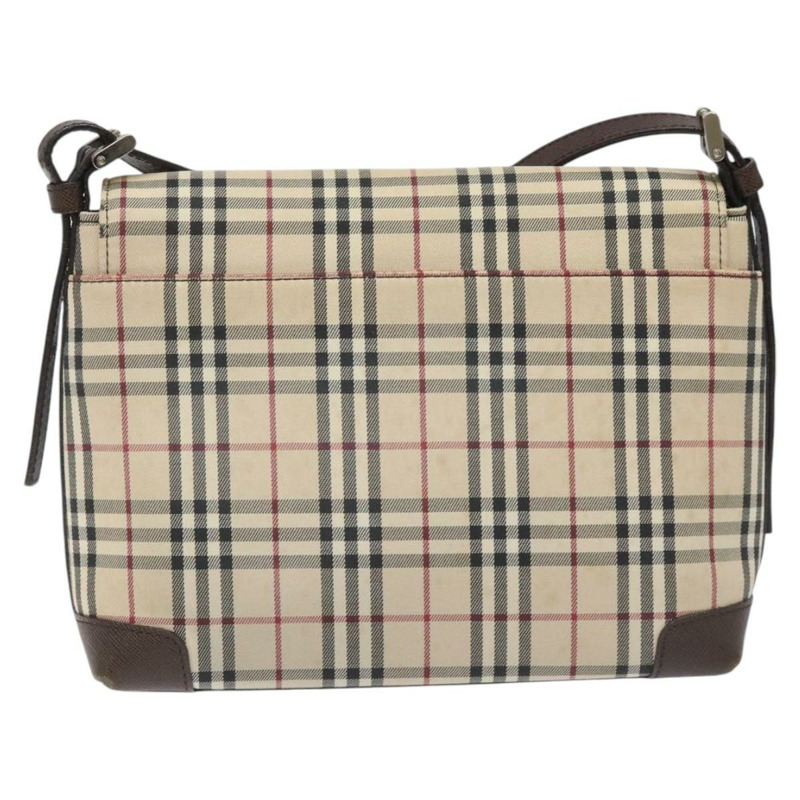 【日本直送】BURBERRY Nova 格紋帆布單肩包 米色 銀色 正品 BD069-1