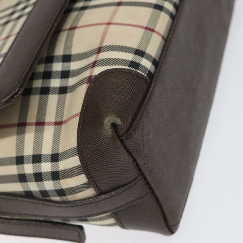【日本直送】BURBERRY Nova 格紋帆布單肩包 米色 銀色 正品 BD069-13