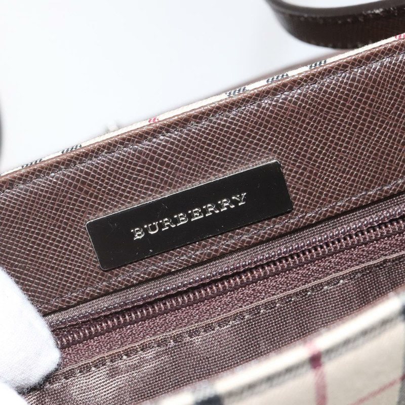 【日本直送】BURBERRY Nova 格紋帆布單肩包 米色 銀色 正品 BD069-17