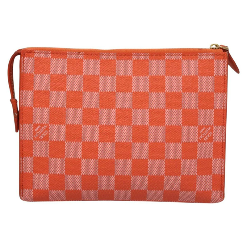 【日本直送】路易威登 Damier Color Elemon 手拿包 橙色 Pimon N41299 LV 授權 BD015-1