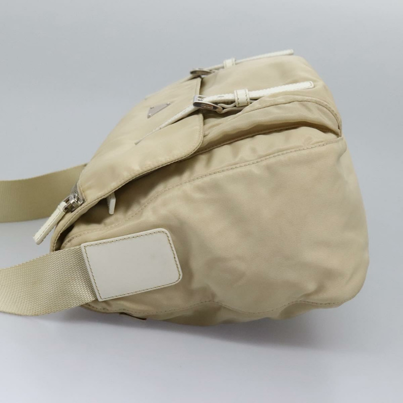 【日本直送】PRADA 單肩包 尼龍 米色 銀色 正品 ac3661-2