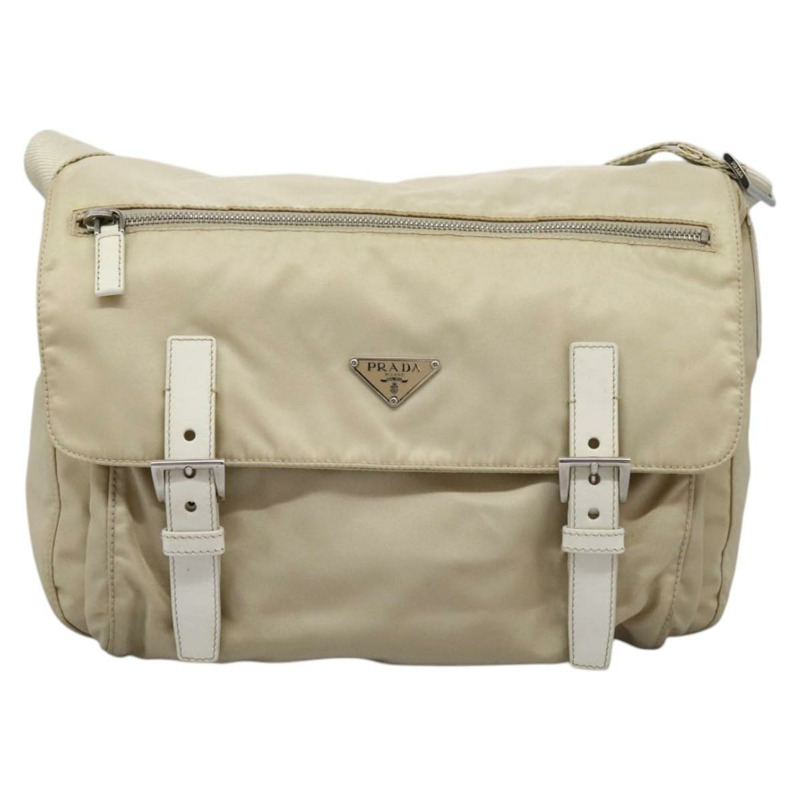【日本直送】PRADA 單肩包 尼龍 米色 銀色 正品 ac3661-12