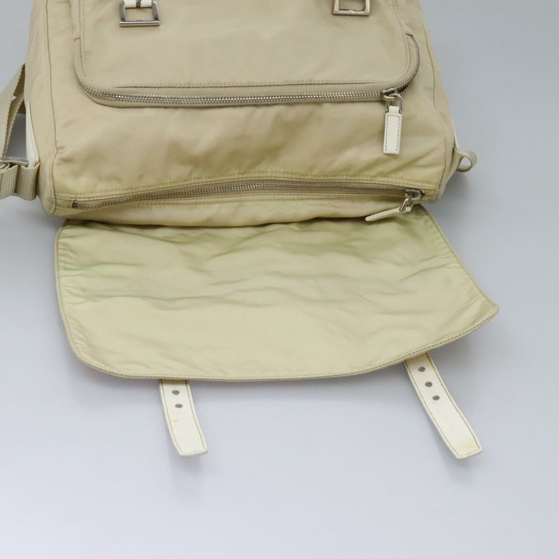 【日本直送】PRADA 單肩包 尼龍 米色 銀色 正品 ac3661-24