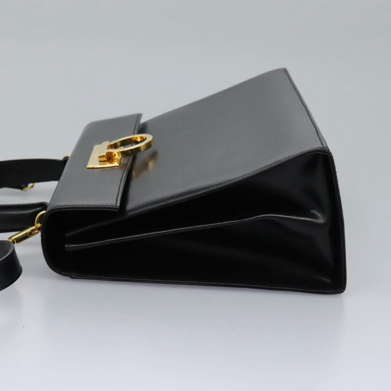 【日本直送】Salvatore Ferragamo Gancini 手提包 皮革 2 款 黑色 金色 正品 fm4391-2