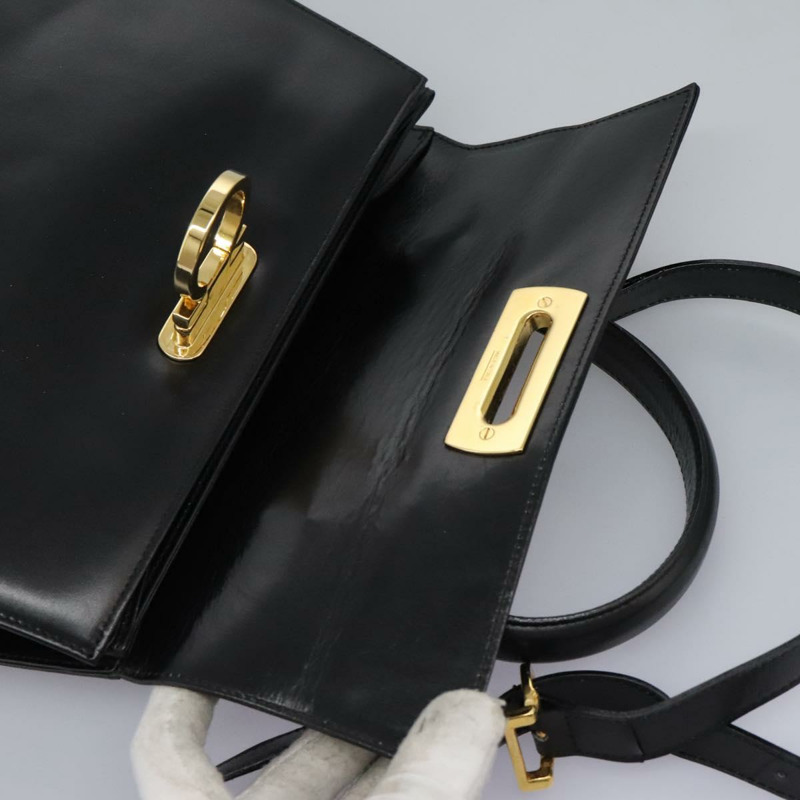 【日本直送】Salvatore Ferragamo Gancini 手提包 皮革 2 款 黑色 金色 正品 fm4391-21