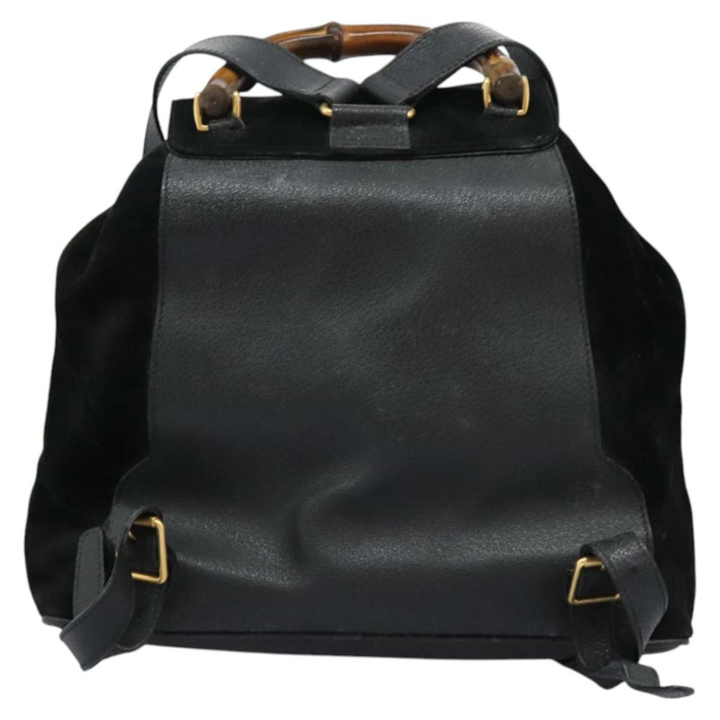 【日本直送】GUCCI 竹子背包 絨面革 黑金色 003 58 0016 正品 nb144-1